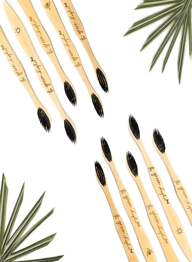 THE GREEN CHAPTER Premium Natural Bamboo Toothbrush for Kids/Adults - Soft Bristles - Antibacterial & Biodegradable Handle - Natural & Eco-Friendly (Pack Of 5) - Image 1